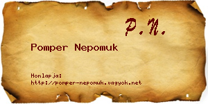 Pomper Nepomuk névjegykártya